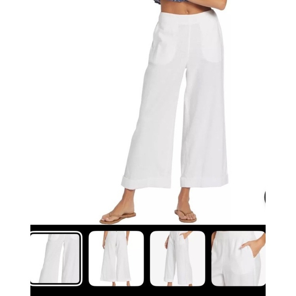 Roxy Cotton/Linen WHITE Pant 114199 MEDIUM/10